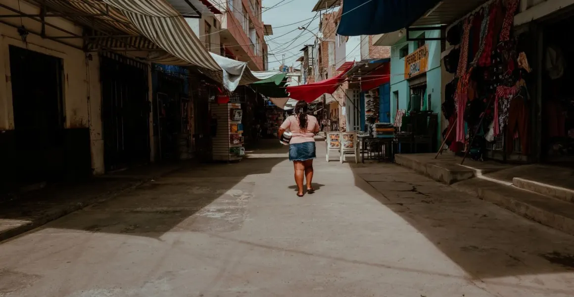 Shopping street with small businesses