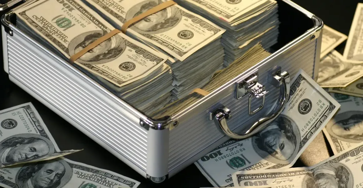 Briefcase full of dollar bills representing the physical transport of cash and negotiable bearer instruments